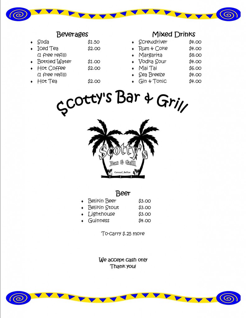 belize bar beverages